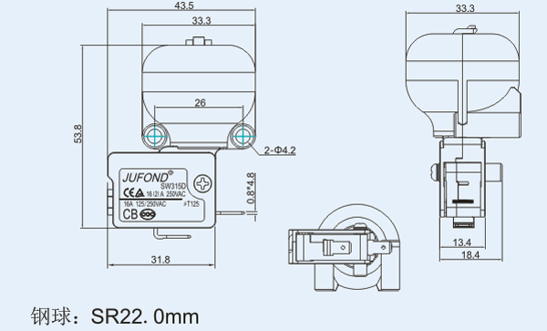 SW315D系列微动开关17-2尺寸图